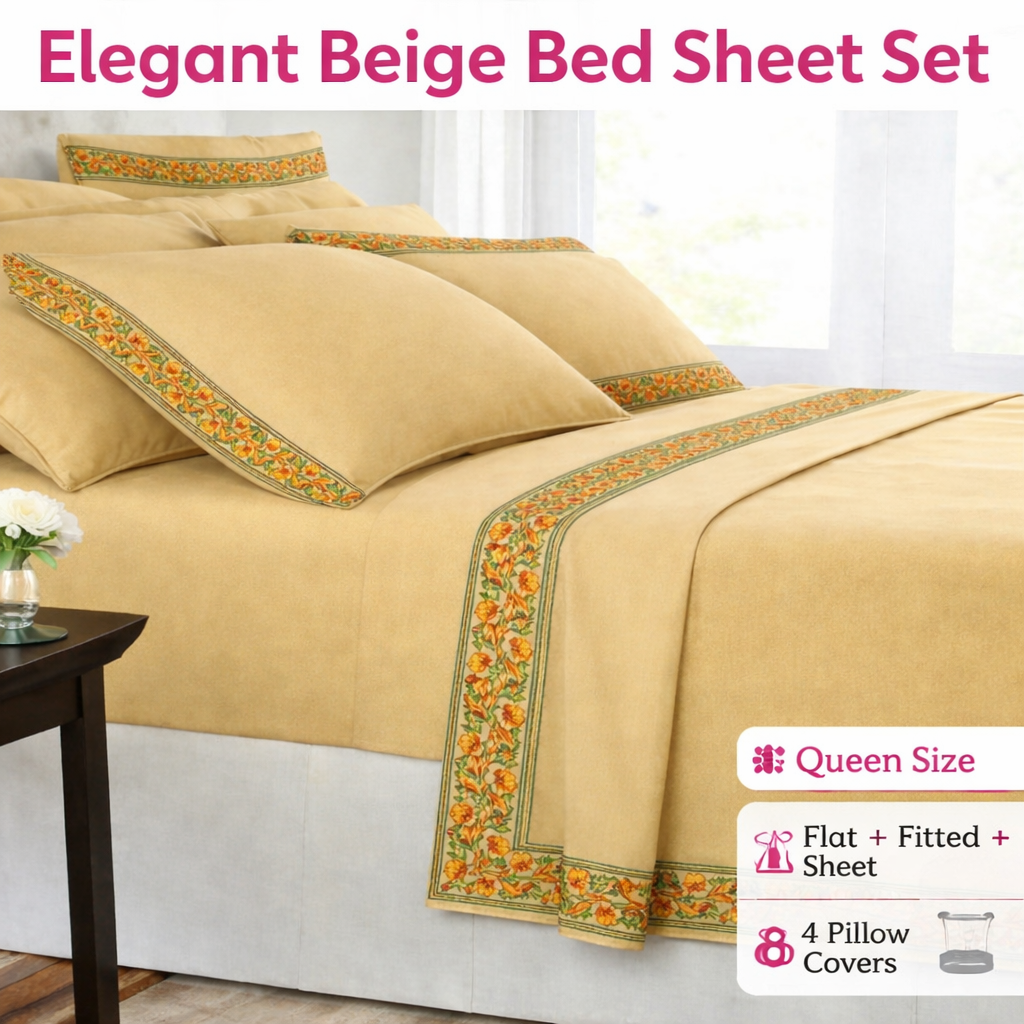 100% Cotton Plain Border Topsheet for Single Bed | Pack of 2