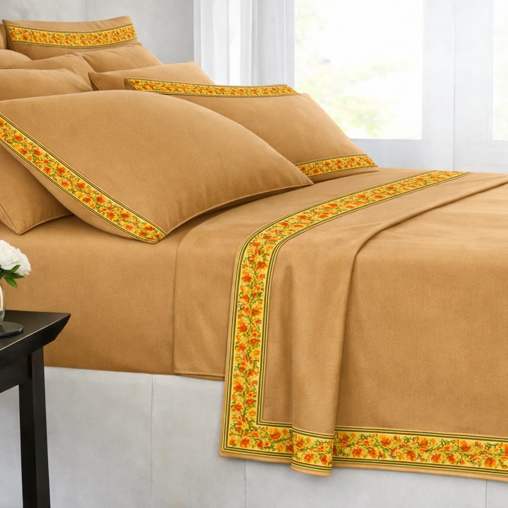 100% Cotton Plain Border Topsheet for Single Bed | Pack of 2